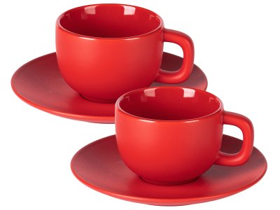 TOTEM Set od dve keramičke šolje za cappuccino sa tacnama, 2 x 200 ml