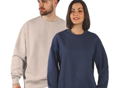 BIG Unisex široka dukserica od organskog pamuka, 300 g/m2