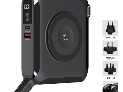 BARACUDA PRO Univerzalni putni punjač / laptop pomoćna baterija, 15.000 mAh, PD 65W, sa magnetom