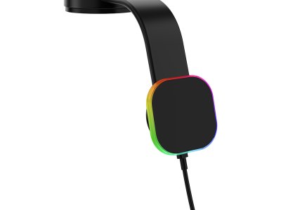 HOOK Držač i bežični punjač mobilnih telefona za automobil, 15W, sa magnetom i RGB svetlom