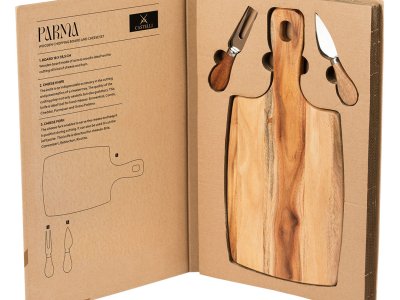 PARMA Set drvena daska i pribor za sir sa drvenom drškom, 3/1