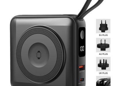 BARACUDA 2 10PD Univerzalni putni punjač / pomoćna baterija, 10.000 mAh, PD 20W, sa magnetom