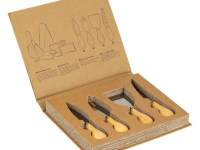 FORMAGGIO Set pribora za sir sa drvenom drškom, 4/1