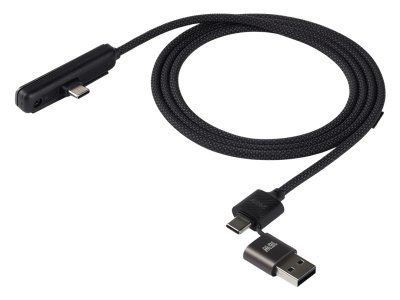 GEIGER 2IN1 USB / Type-C kabl za punjenje i prenos podataka, sa rotirajućim držačem za mobilne uređaje, 2 u 1, 240W