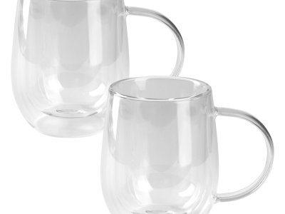 PIGNA MAXI Set od dve staklene šolje sa dvostrukim zidom, 2 x 330 ml